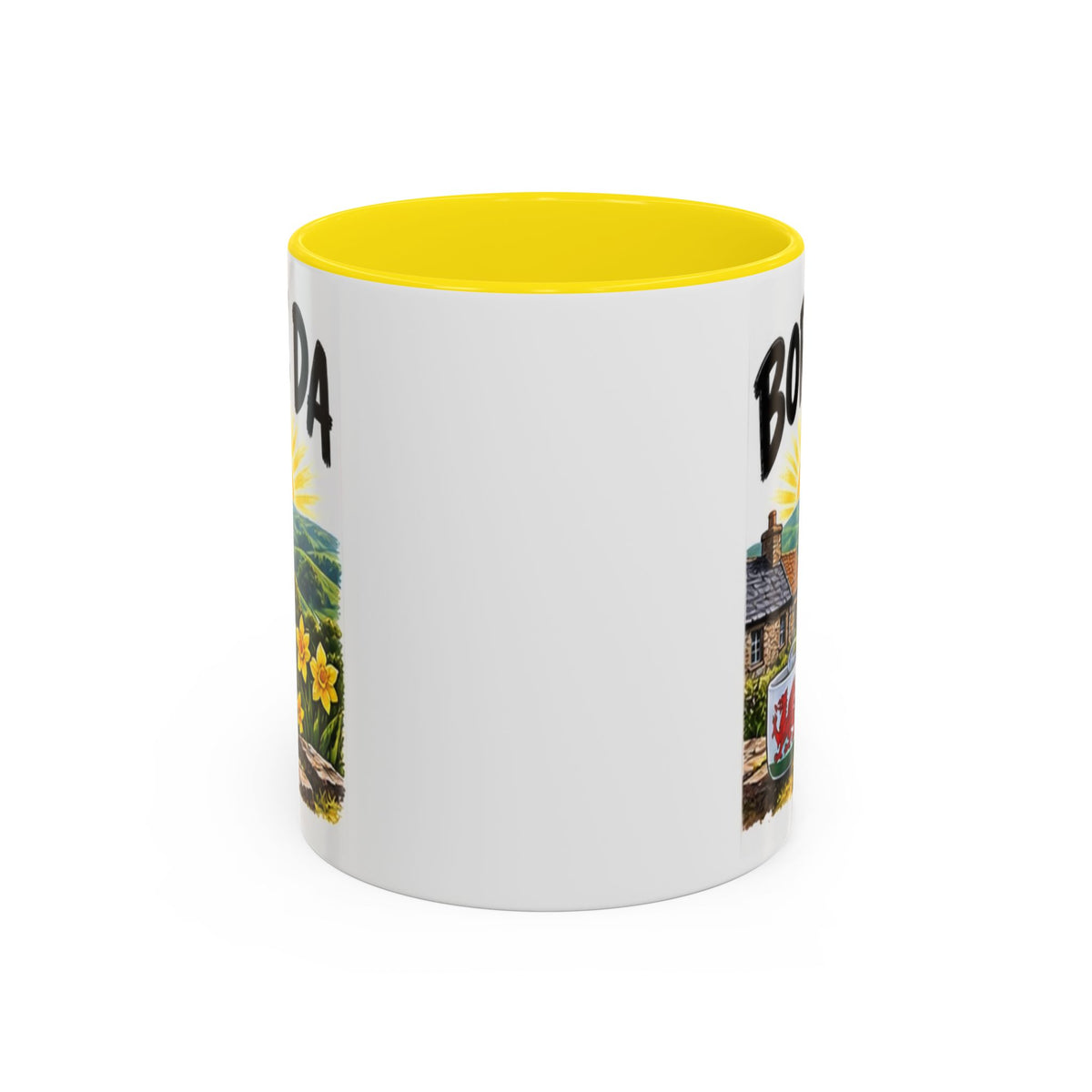 Bore Da Welsh Sunrise Accent Coffee Mug