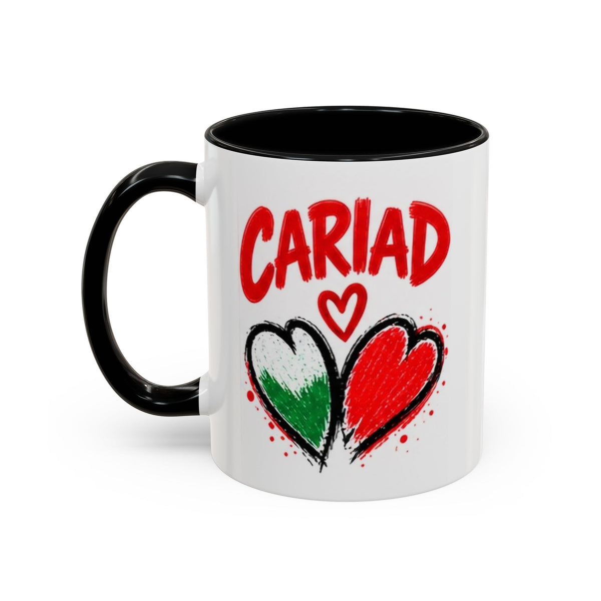 Cariad Love Hearts Accent Coffee Mug