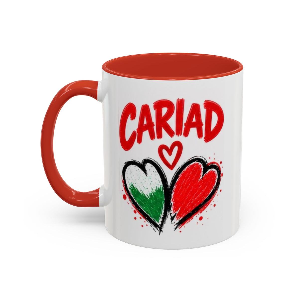 Cariad Love Hearts Accent Coffee Mug