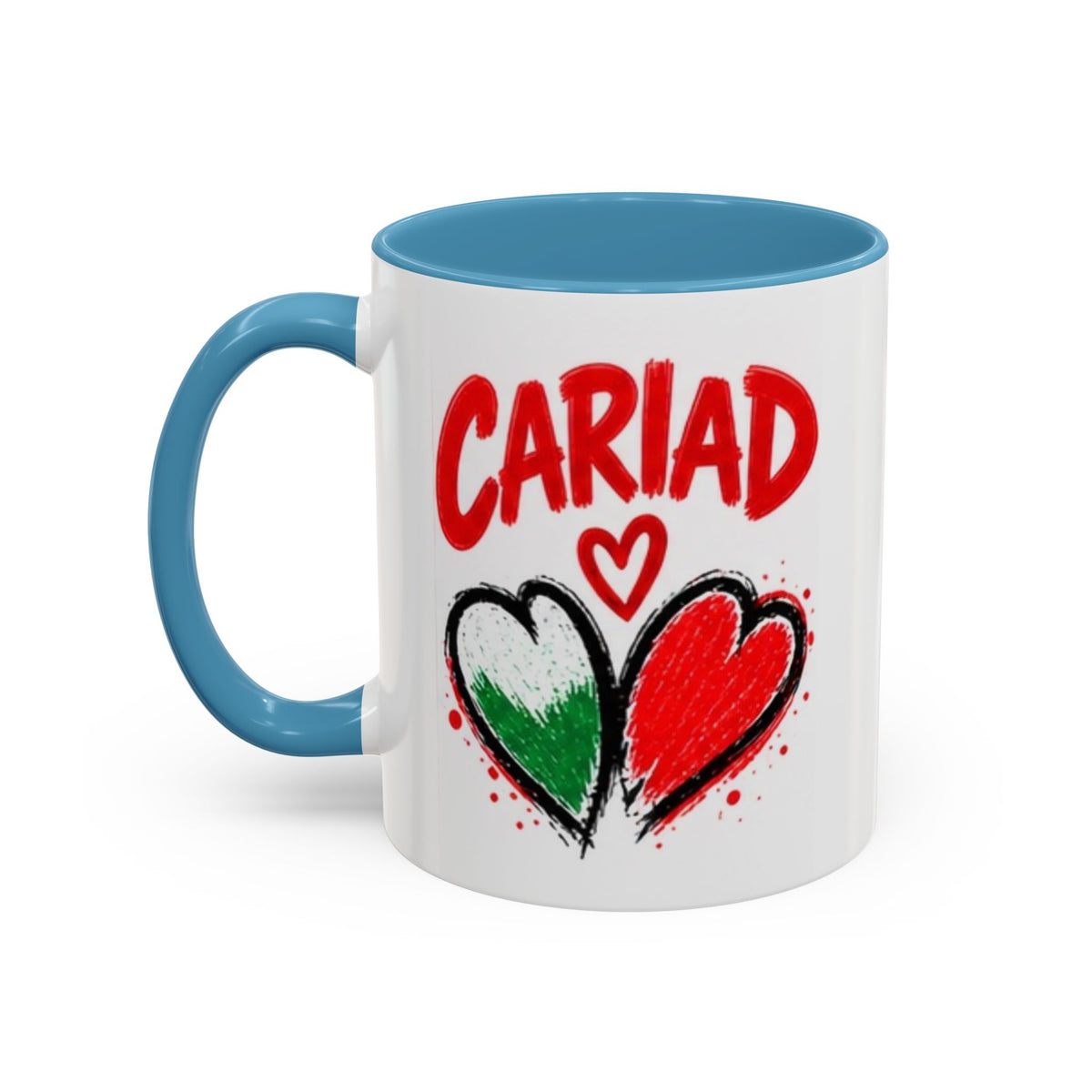 Cariad Love Hearts Accent Coffee Mug