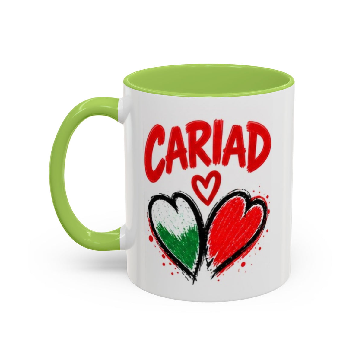 Cariad Love Hearts Accent Coffee Mug