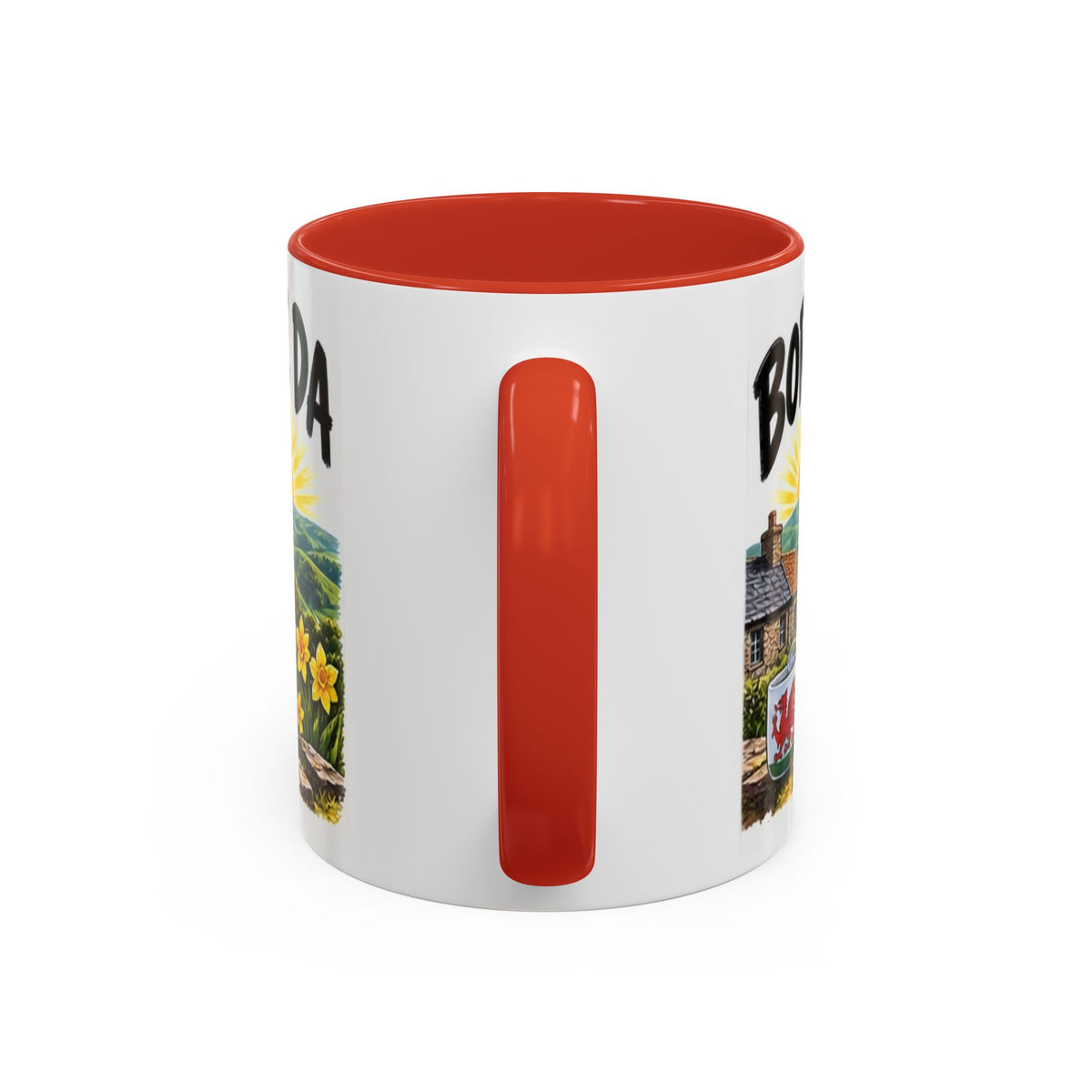 Bore Da Welsh Sunrise Accent Coffee Mug