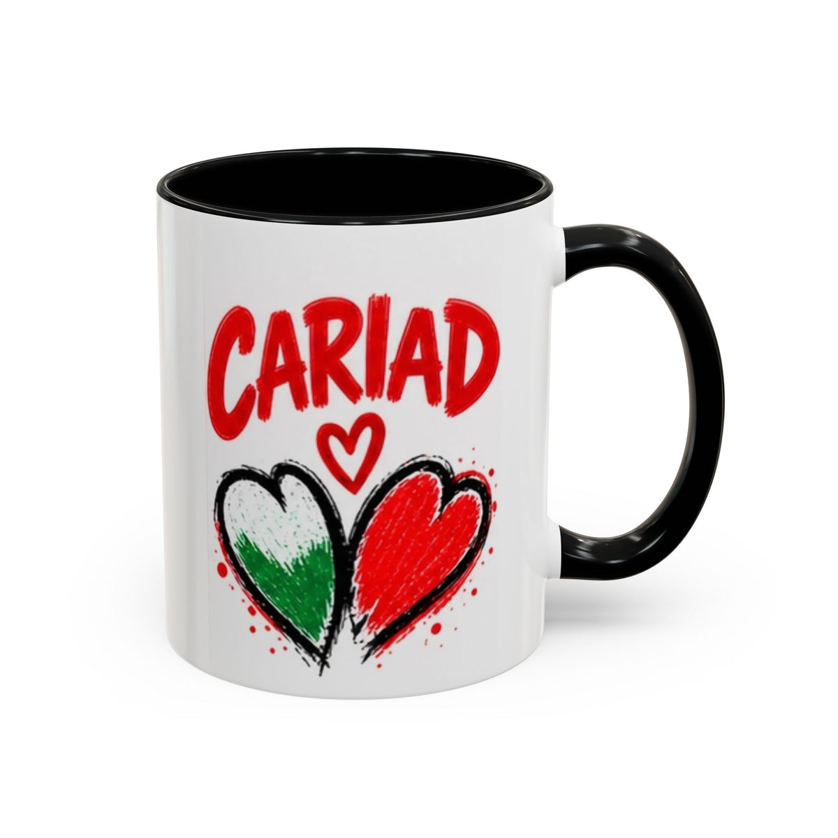 Cariad Love Hearts Accent Coffee Mug