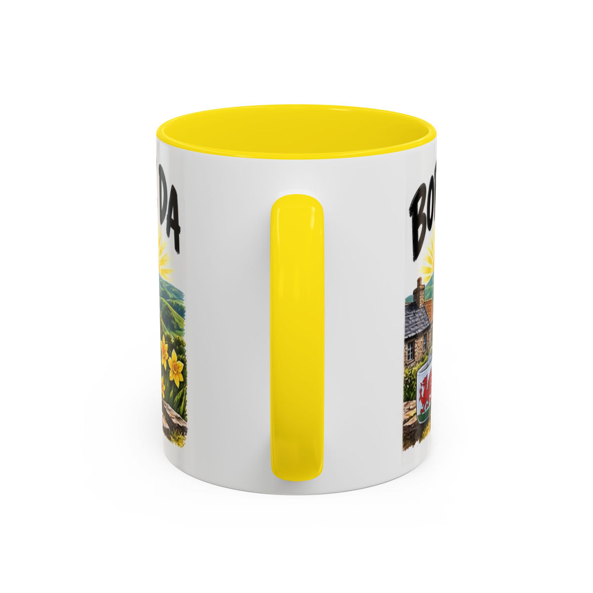 Bore Da Welsh Sunrise Accent Coffee Mug