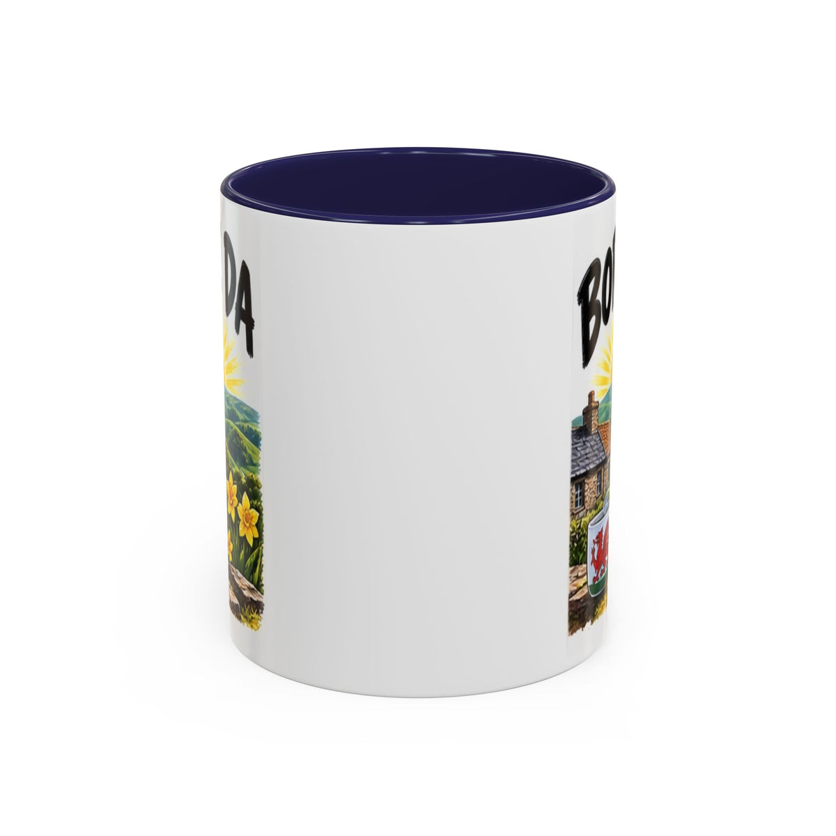 Bore Da Welsh Sunrise Accent Coffee Mug
