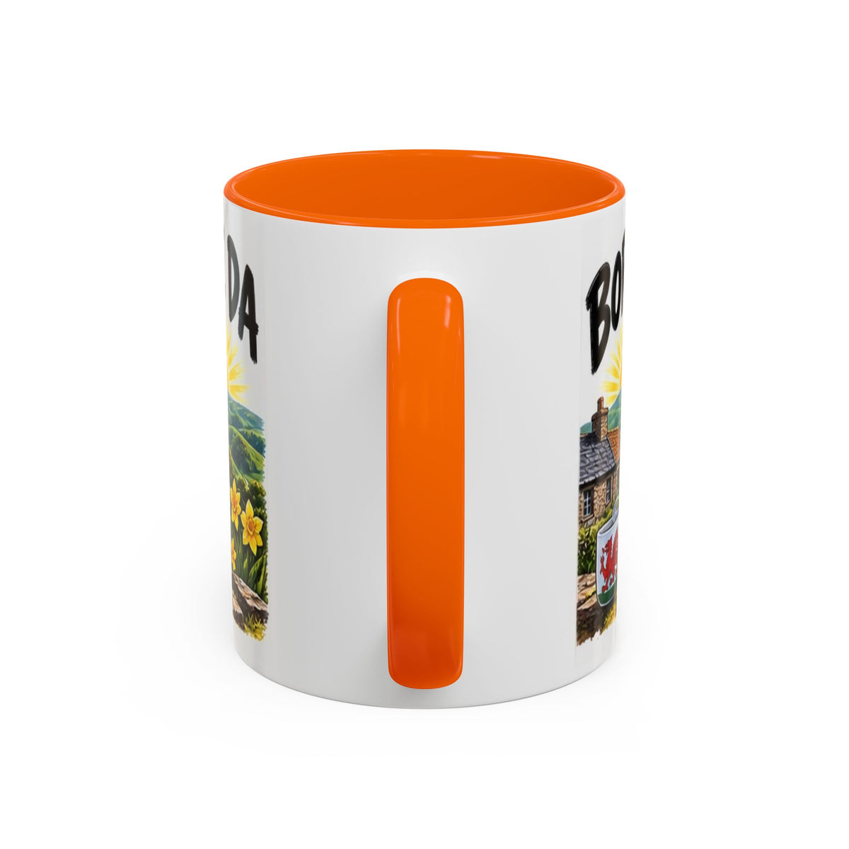 Bore Da Welsh Sunrise Accent Coffee Mug