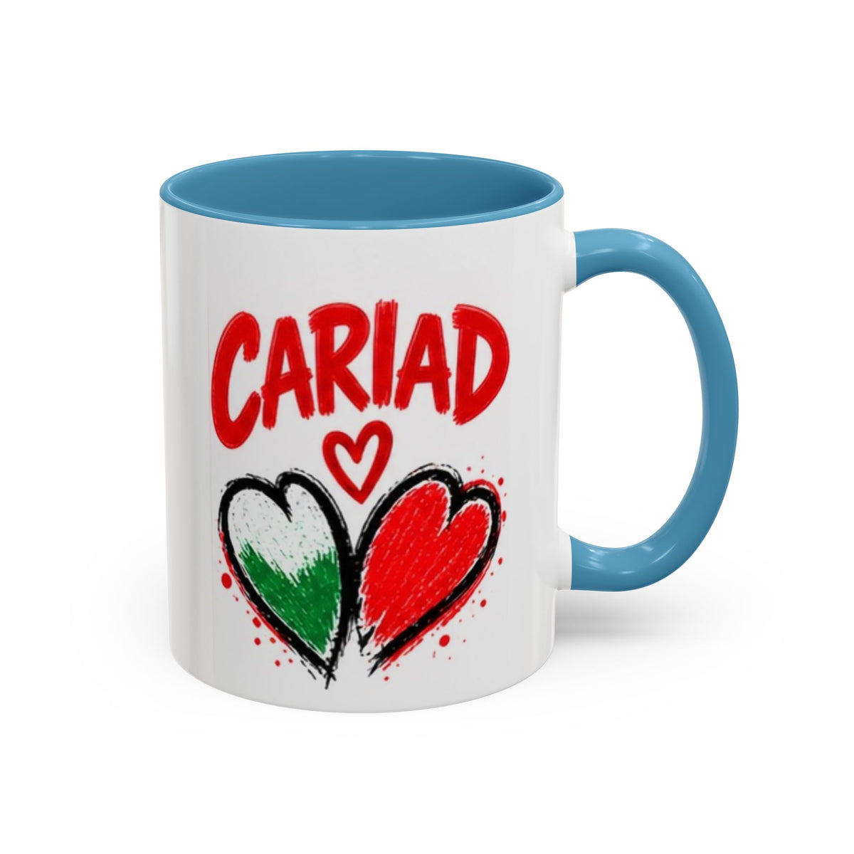 Cariad Love Hearts Accent Coffee Mug