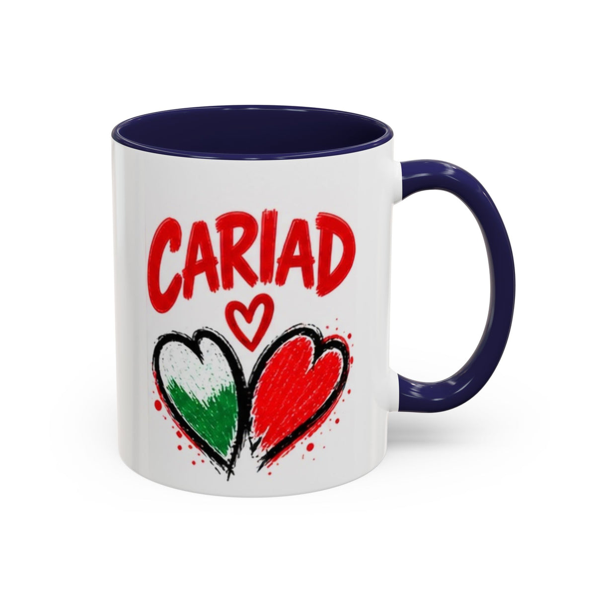 Cariad Love Hearts Accent Coffee Mug