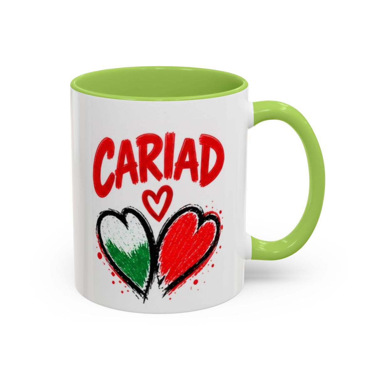 Cariad Love Hearts Accent Coffee Mug