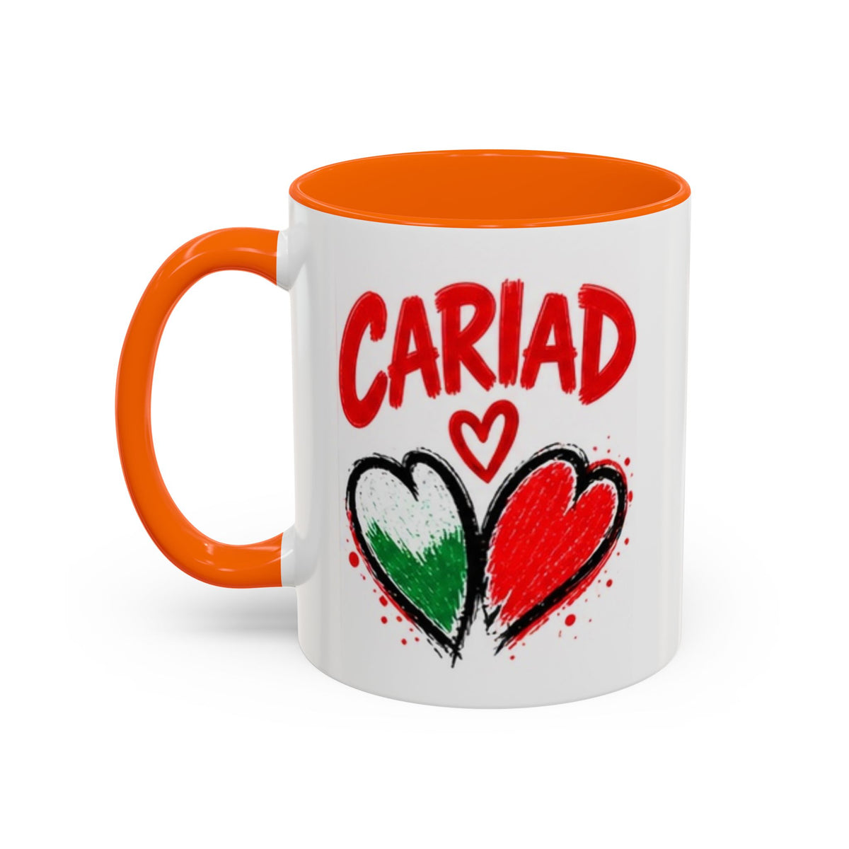 Cariad Love Hearts Accent Coffee Mug