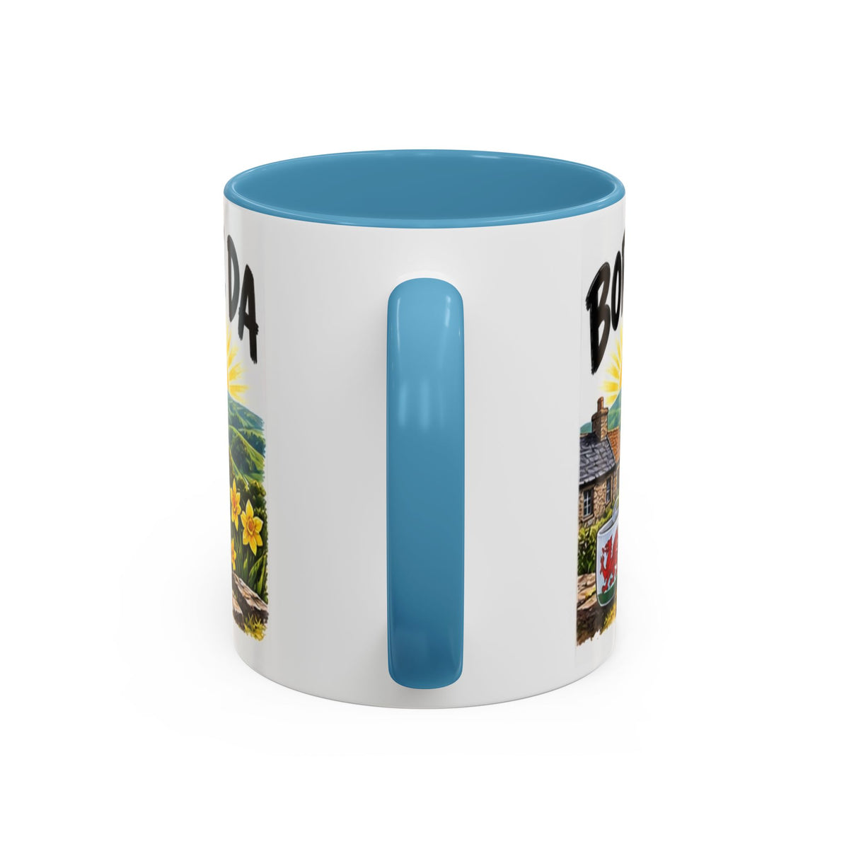 Bore Da Welsh Sunrise Accent Coffee Mug