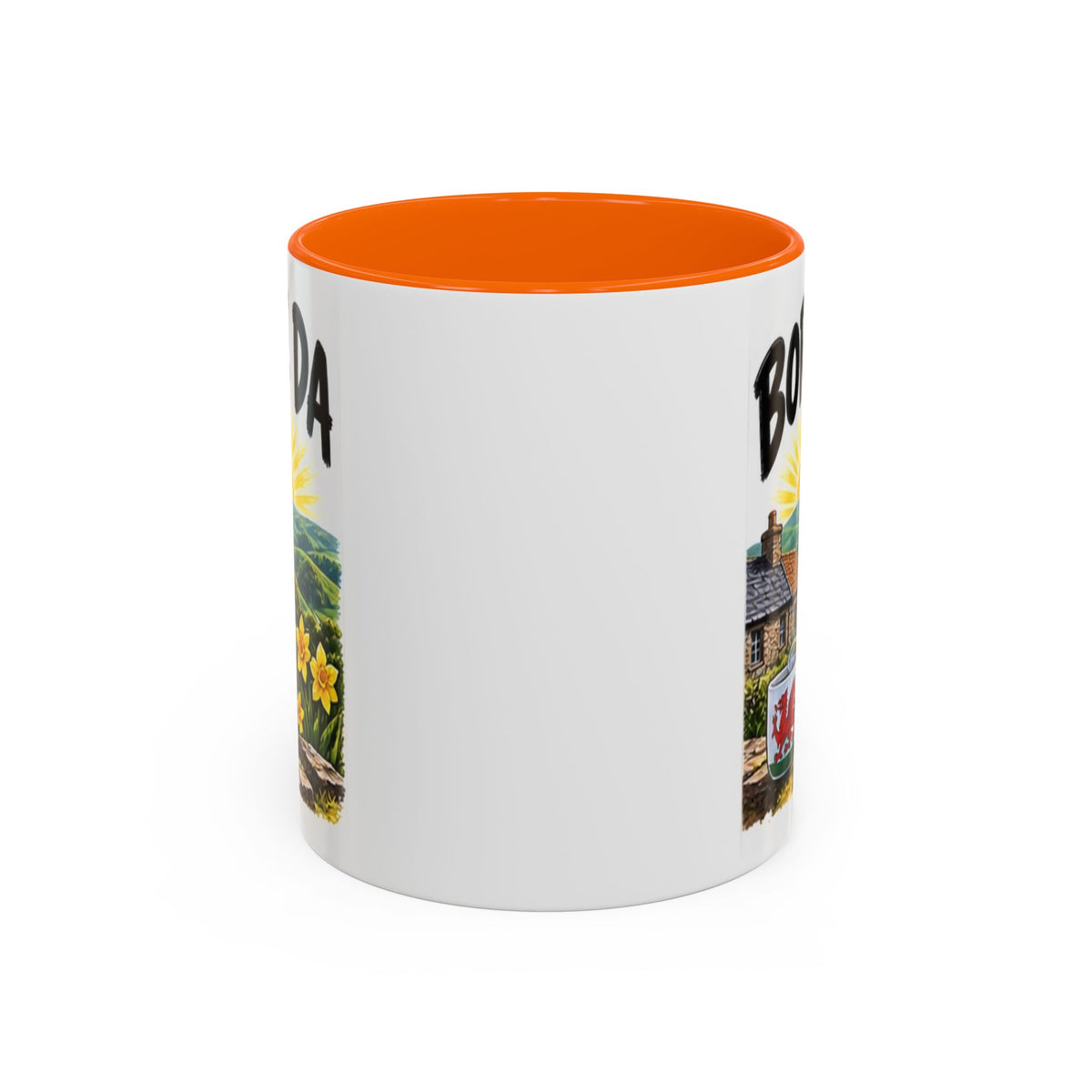 Bore Da Welsh Sunrise Accent Coffee Mug