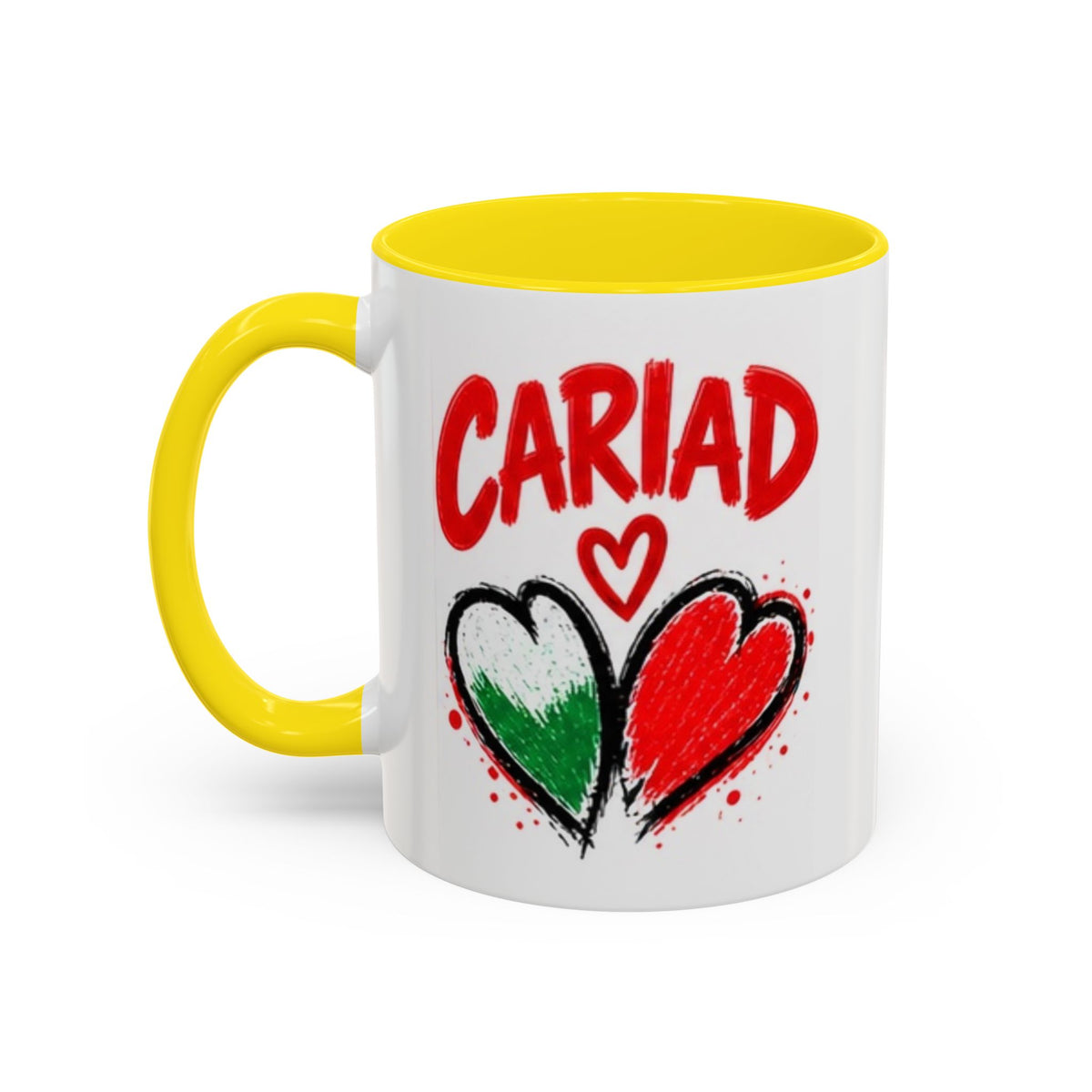 Cariad Love Hearts Accent Coffee Mug
