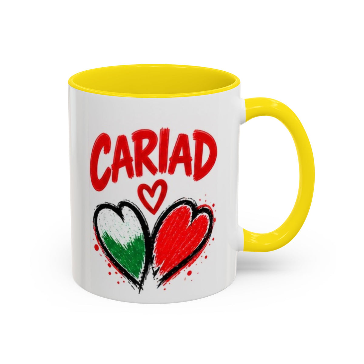 Cariad Love Hearts Accent Coffee Mug