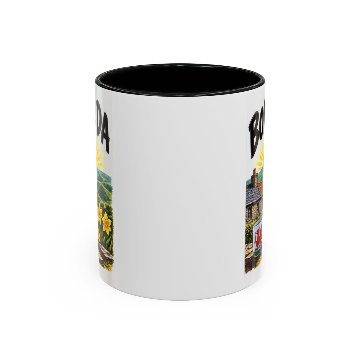 Bore Da Welsh Sunrise Accent Coffee Mug