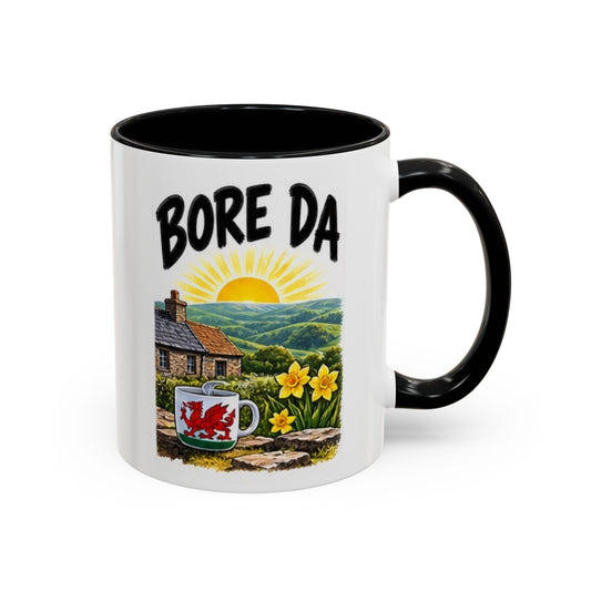 Bore Da Welsh Sunrise Accent Coffee Mug