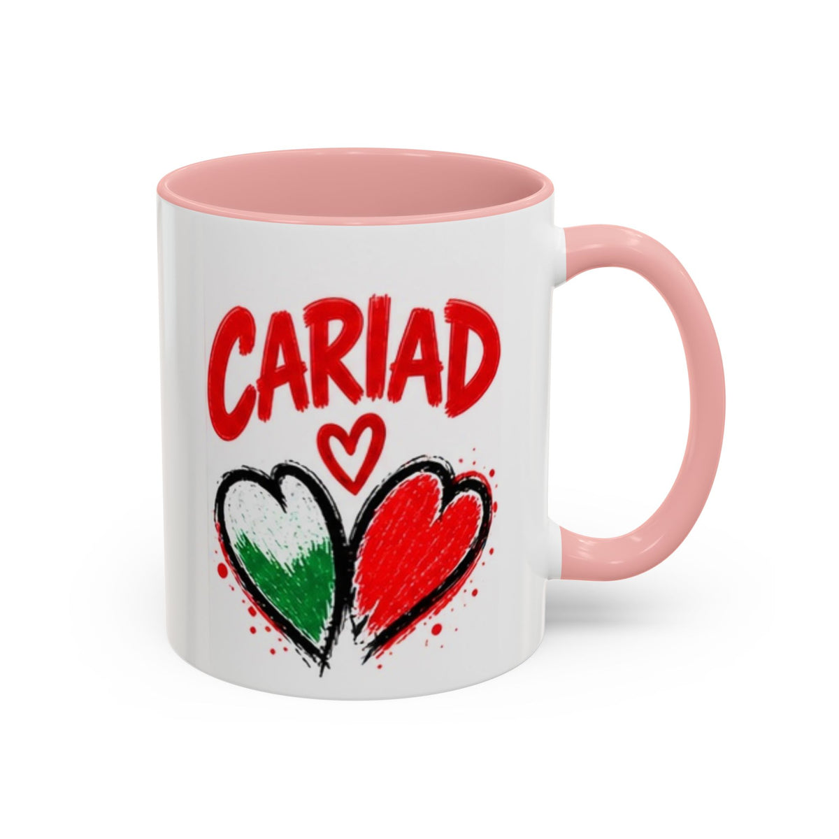 Cariad Love Hearts Accent Coffee Mug