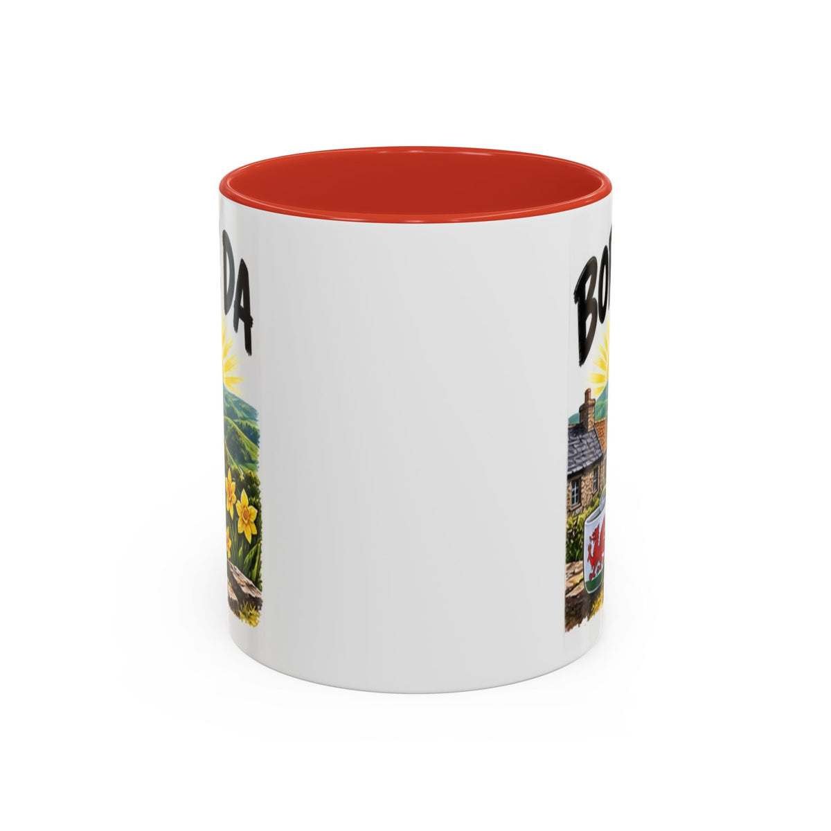 Bore Da Welsh Sunrise Accent Coffee Mug