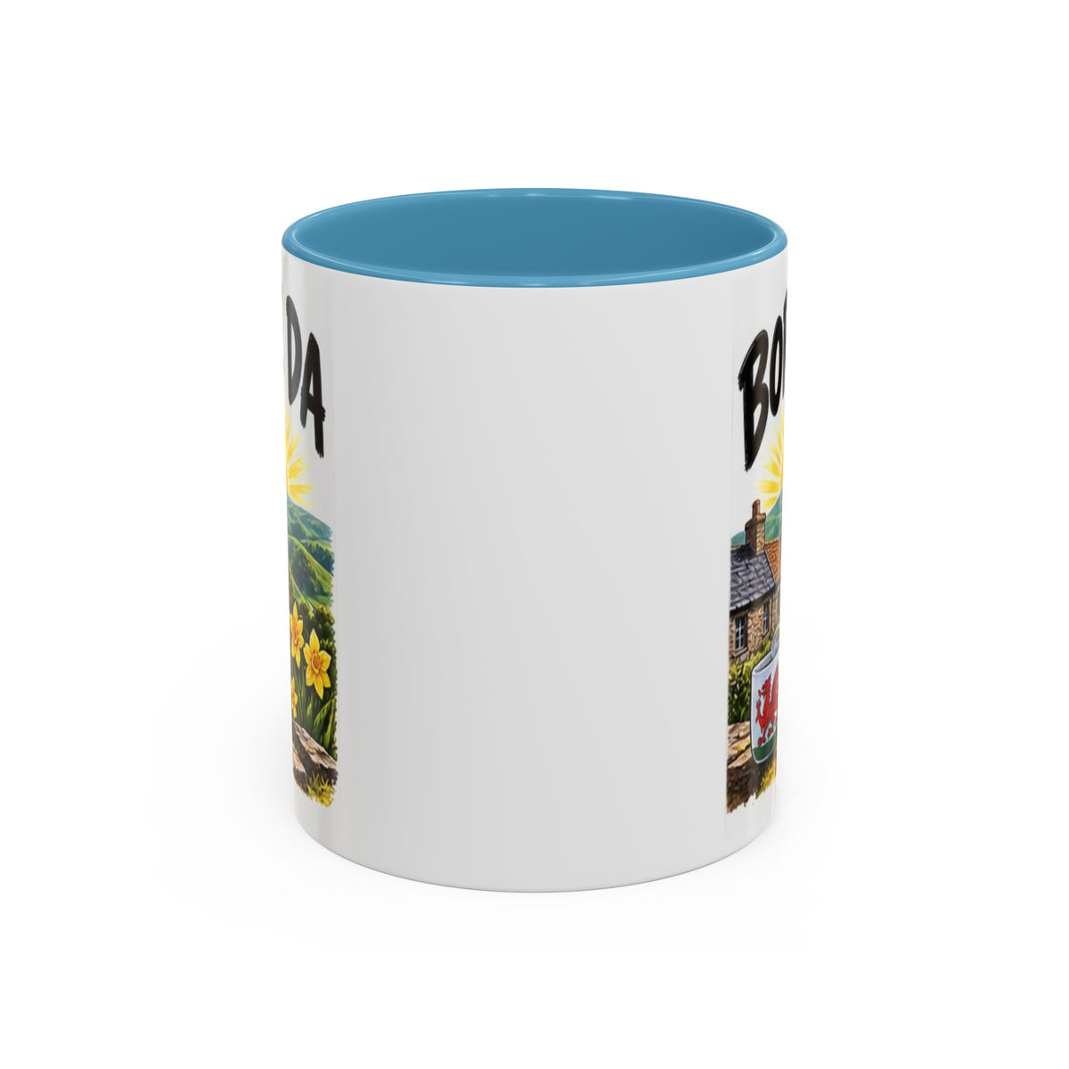 Bore Da Welsh Sunrise Accent Coffee Mug