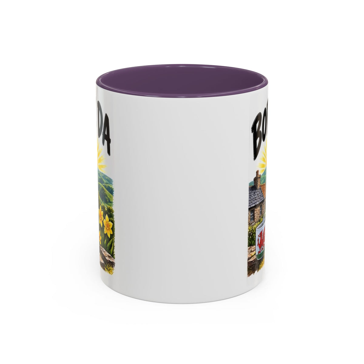 Bore Da Welsh Sunrise Accent Coffee Mug