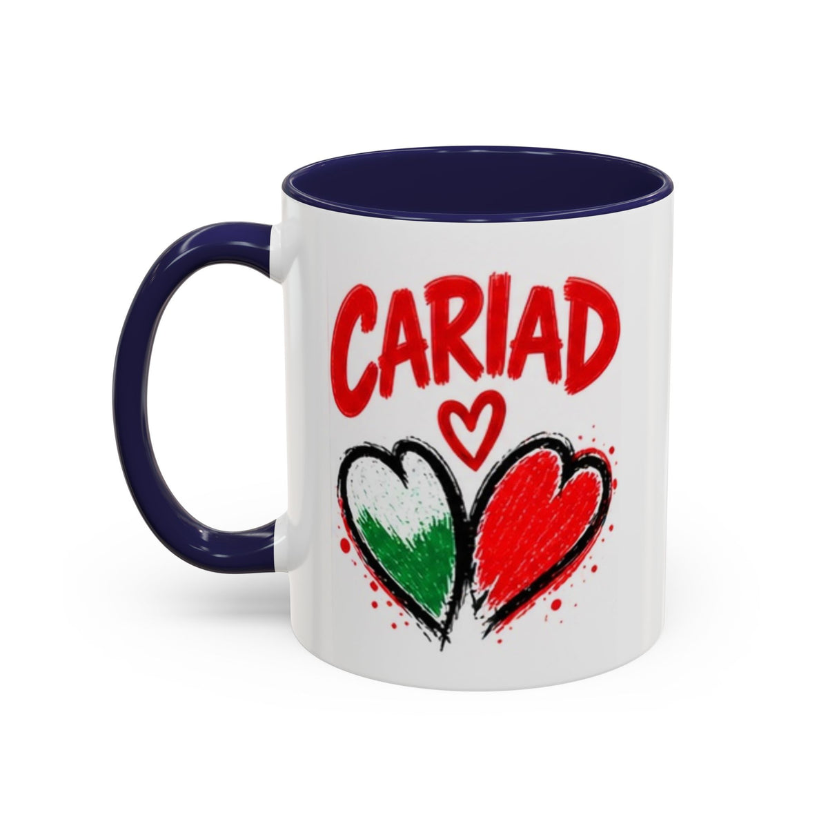 Cariad Love Hearts Accent Coffee Mug