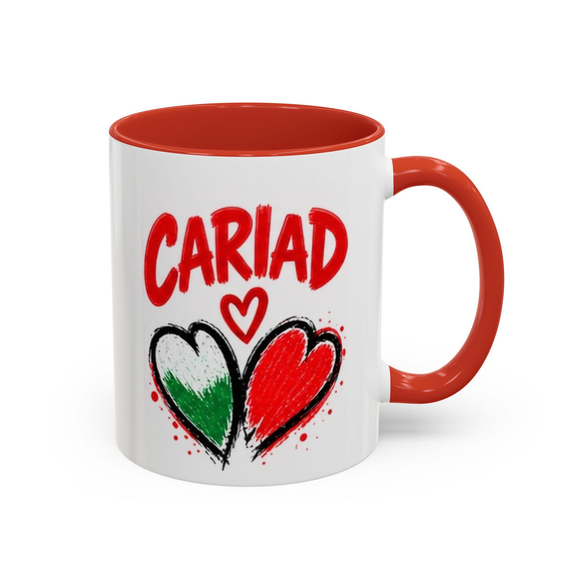 Cariad Love Hearts Accent Coffee Mug