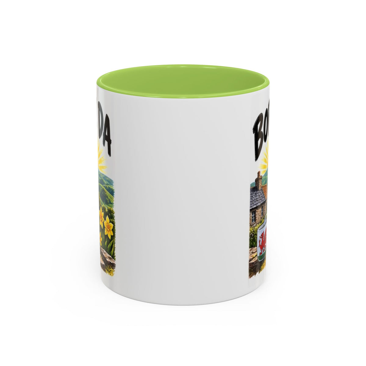 Bore Da Welsh Sunrise Accent Coffee Mug