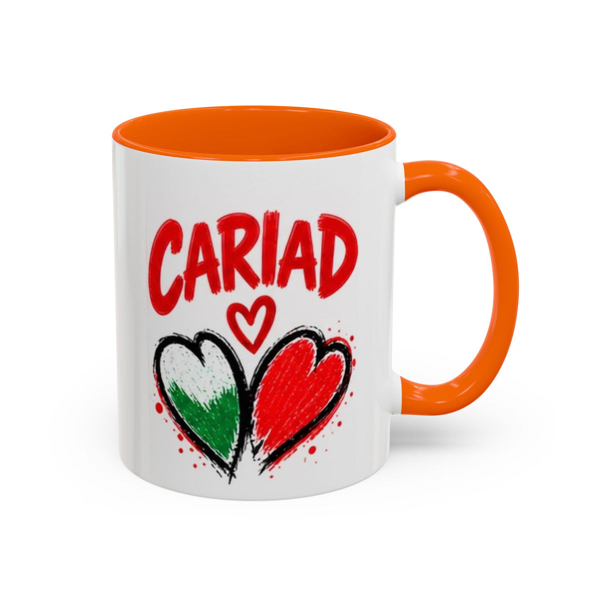 Cariad Love Hearts Accent Coffee Mug
