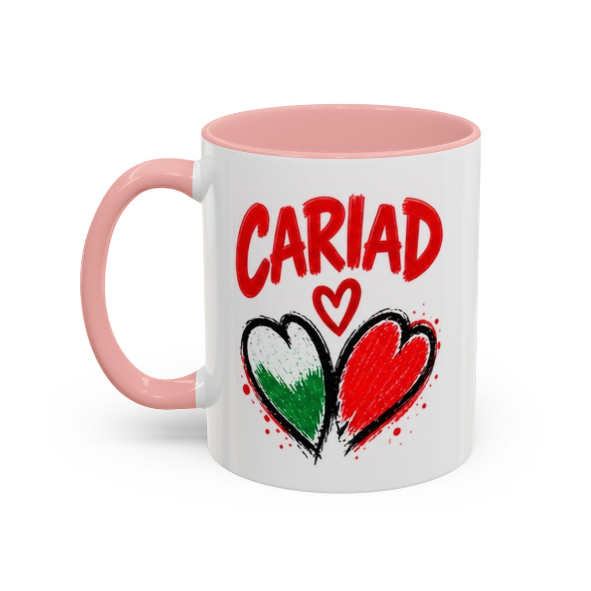 Cariad Love Hearts Accent Coffee Mug